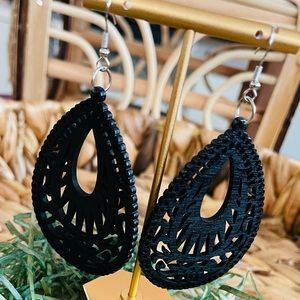 Boho Black Wooden Earrings